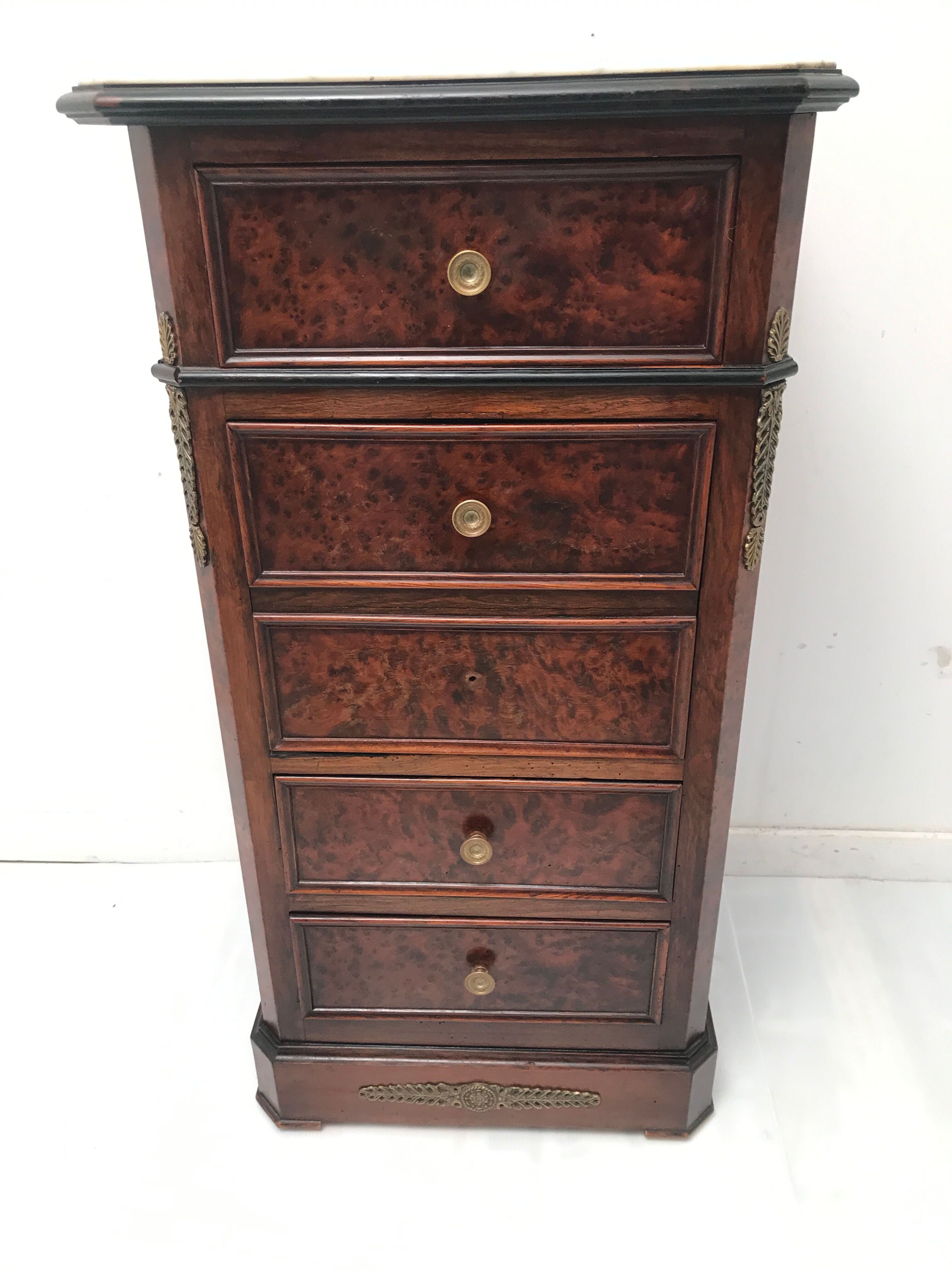 Vintage inlaid drawer cabinet