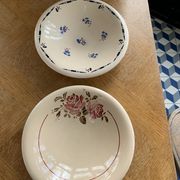 Two hollow dishes in glazed ceramic old model flora KG France luneville