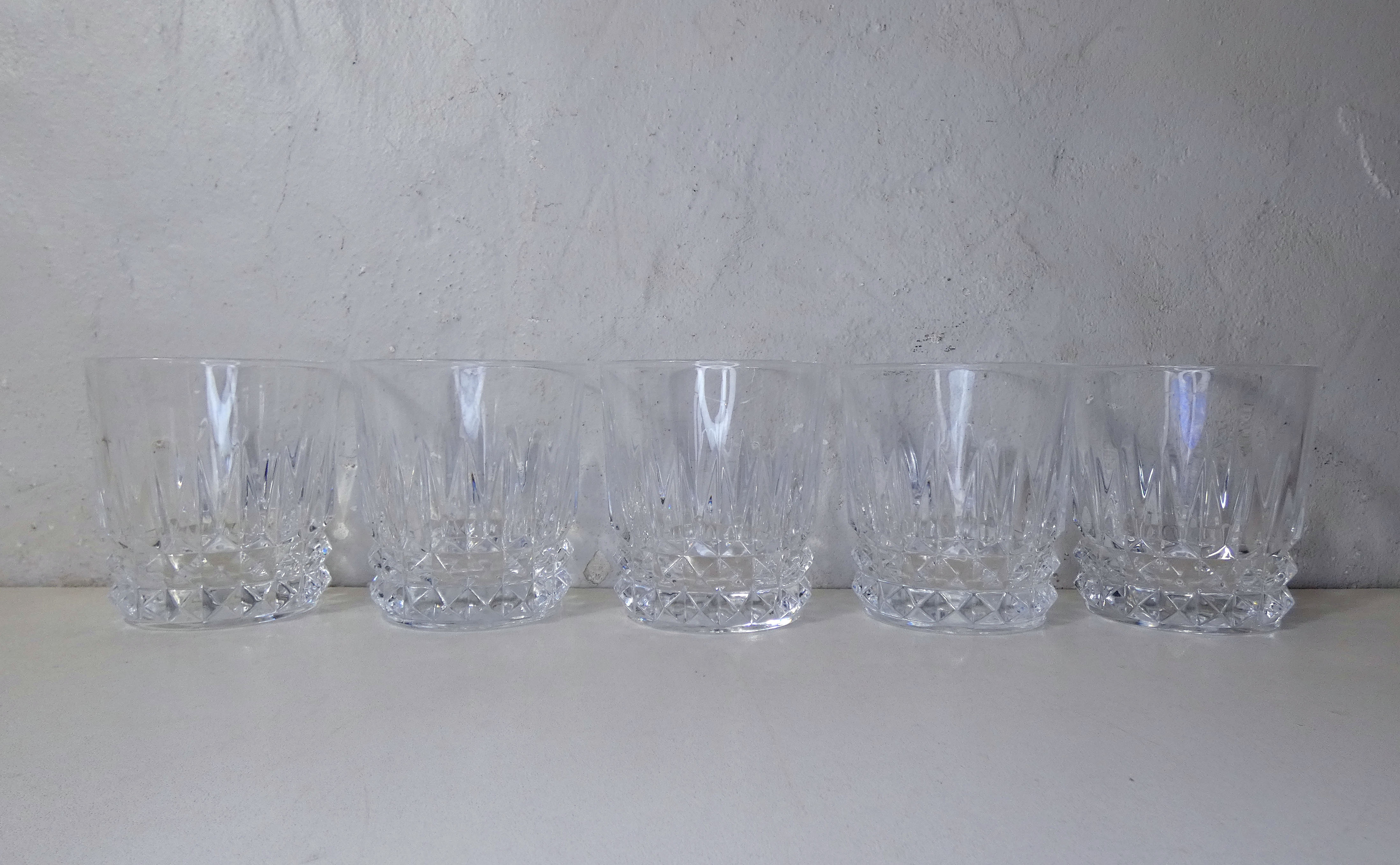 5 crystal whiskey glasses