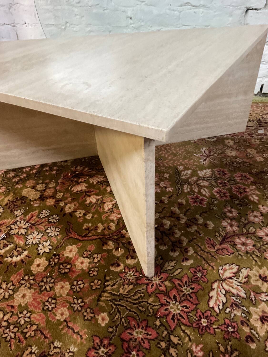 Travertine coffee table