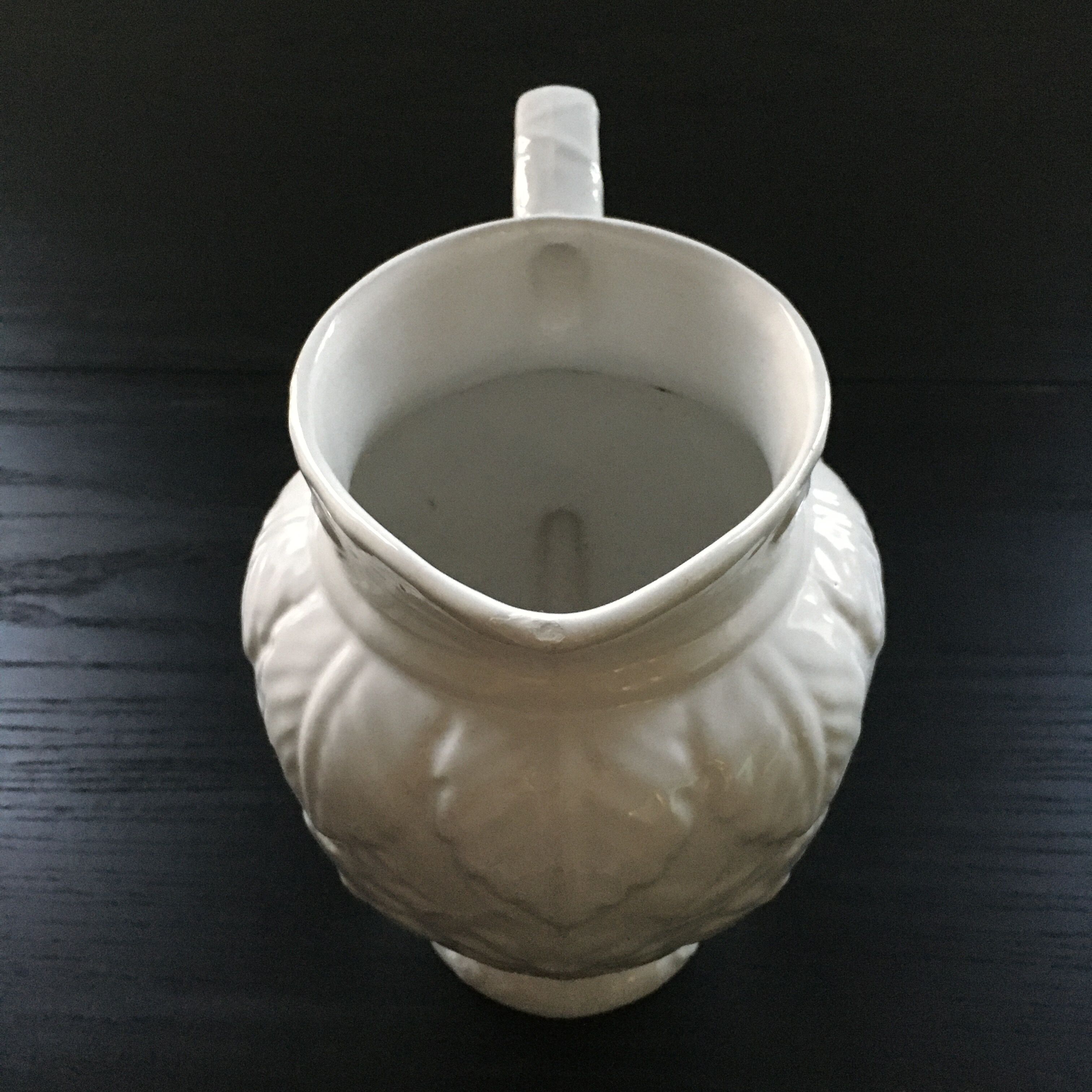White slipware pitcher