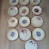 13 mismatched antique dessert plates