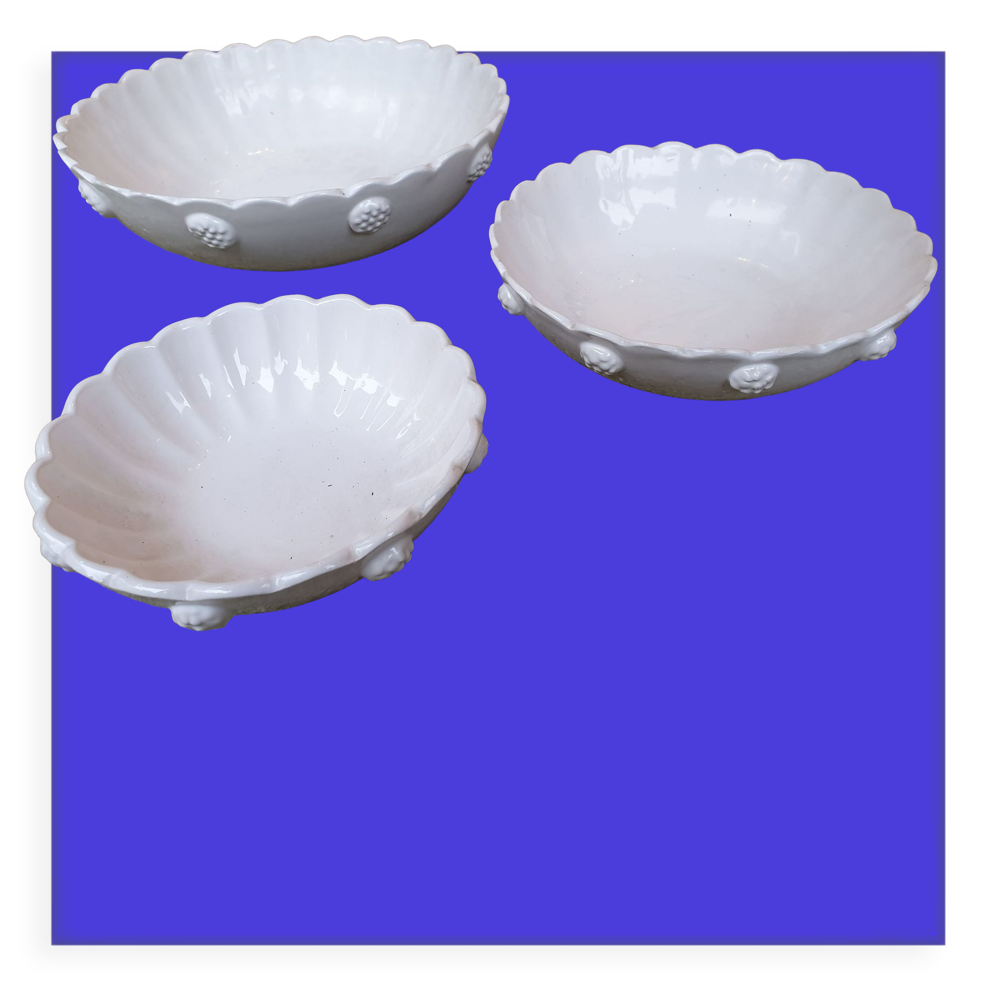 Hollow dishes old salad bowl white earthenware