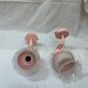 80s wall lights in pink opaline and pink painted iron