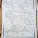 Carte des voies navigables de France, originale imprimée en 1896.