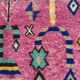 Boho chic tapis marocain rose en laine