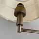 Adjustable brass wall lamp with fabric shade, Danish design, 1970s, Denmark.