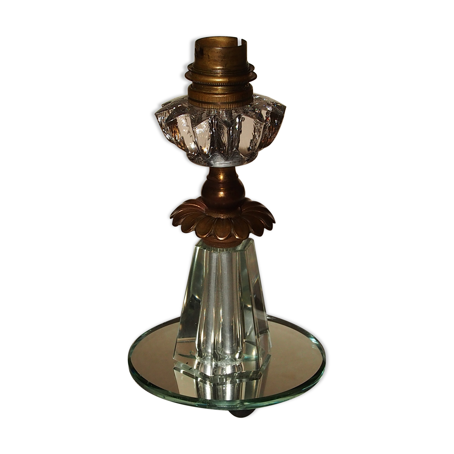 Pied de lampe en verre