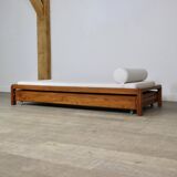 Pierre Chapo L03 Daybed In Solid Elm, France 1960s