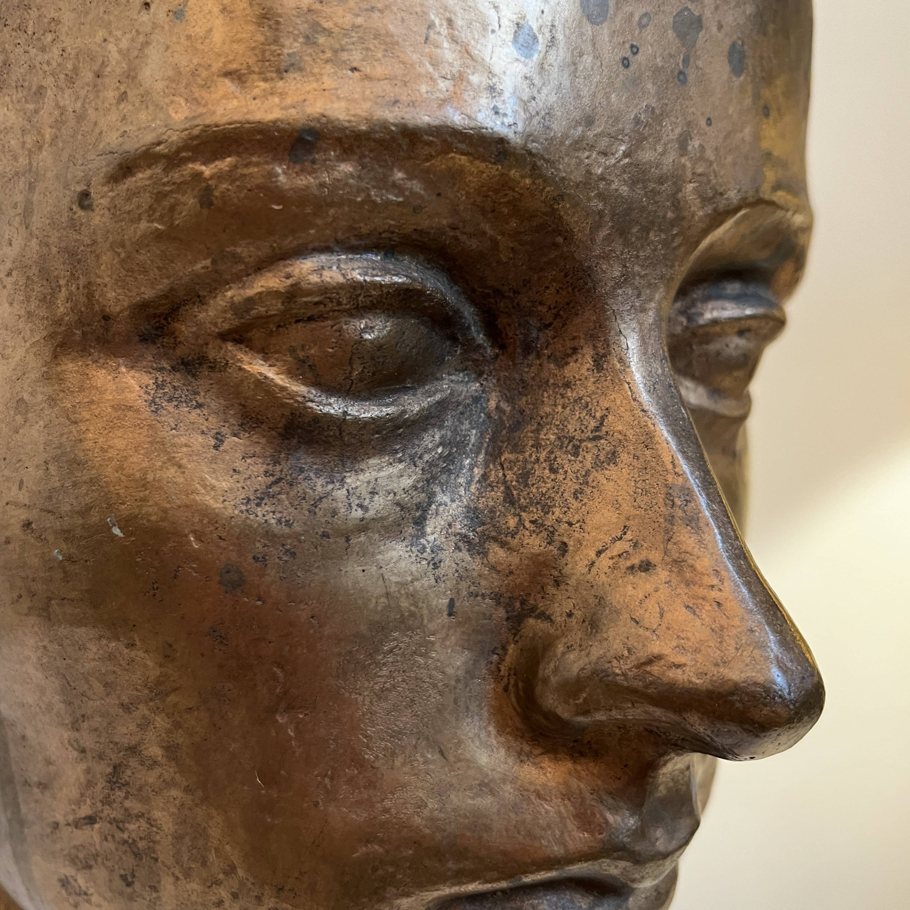 Sculpture portrait / bust, 'woman's face', robert delnest, bronze 1961