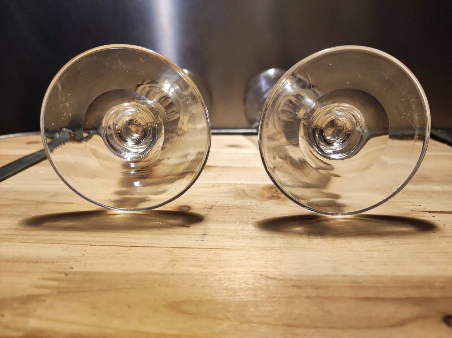 2 champagne flutes with cut sides, late 19th century