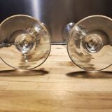 2 flûtes à champagne à pans coupés, fin 19è