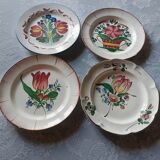 Set of 4 19th-century earthenware plates.