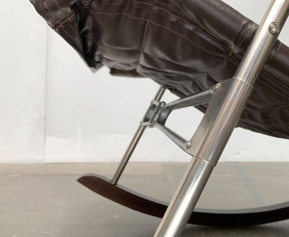 Mid-century Japanese space age folding rocking chair by Takeshi Nii, 1960s