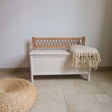 Old wooden and rattan chest