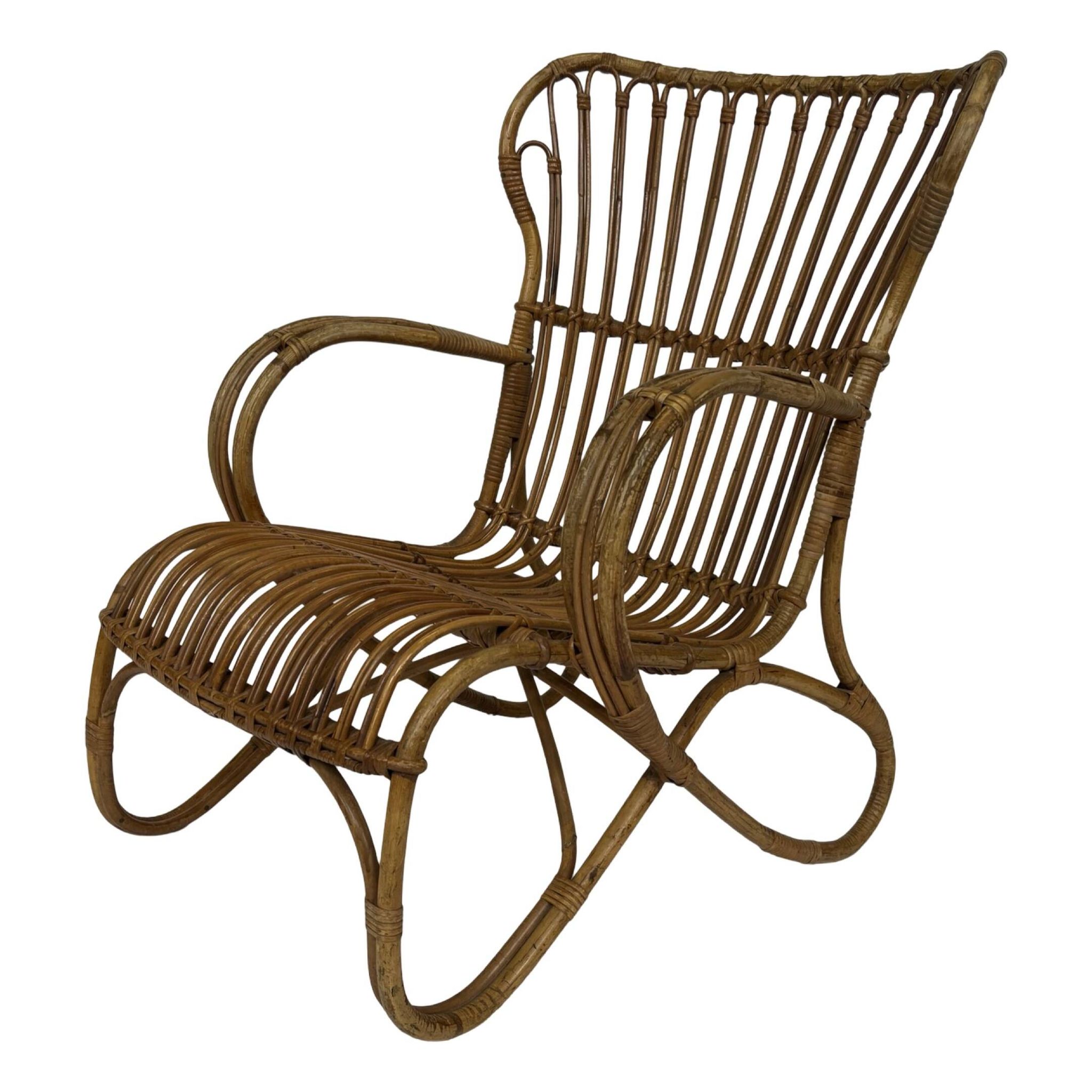 Set of two Belse 8 model Rattan chairs by Dirk van Sliedregt Rohe Noordwolde 1960
