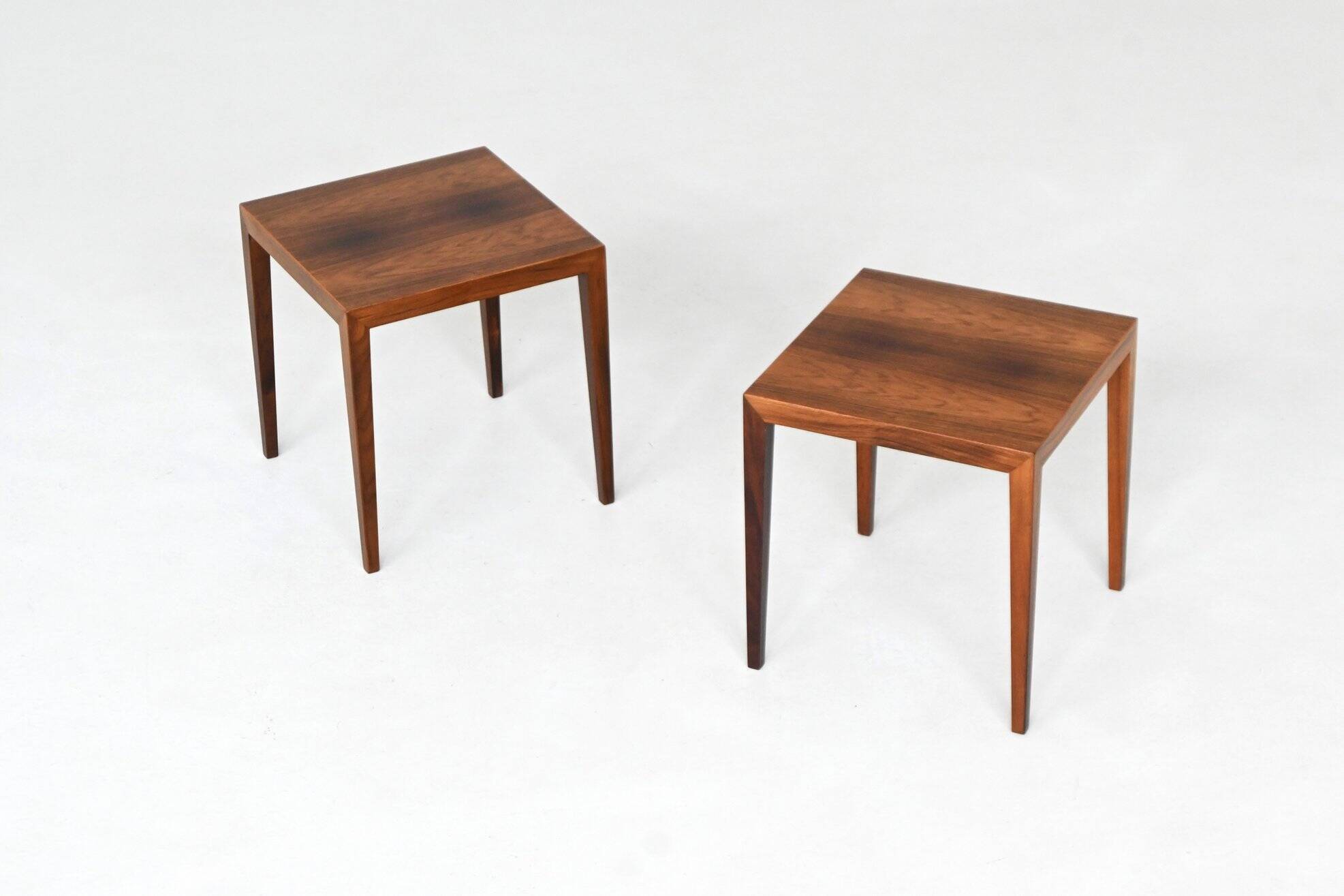 Severin Hansen pair of side tables in rosewood Haslev Denmark 1960