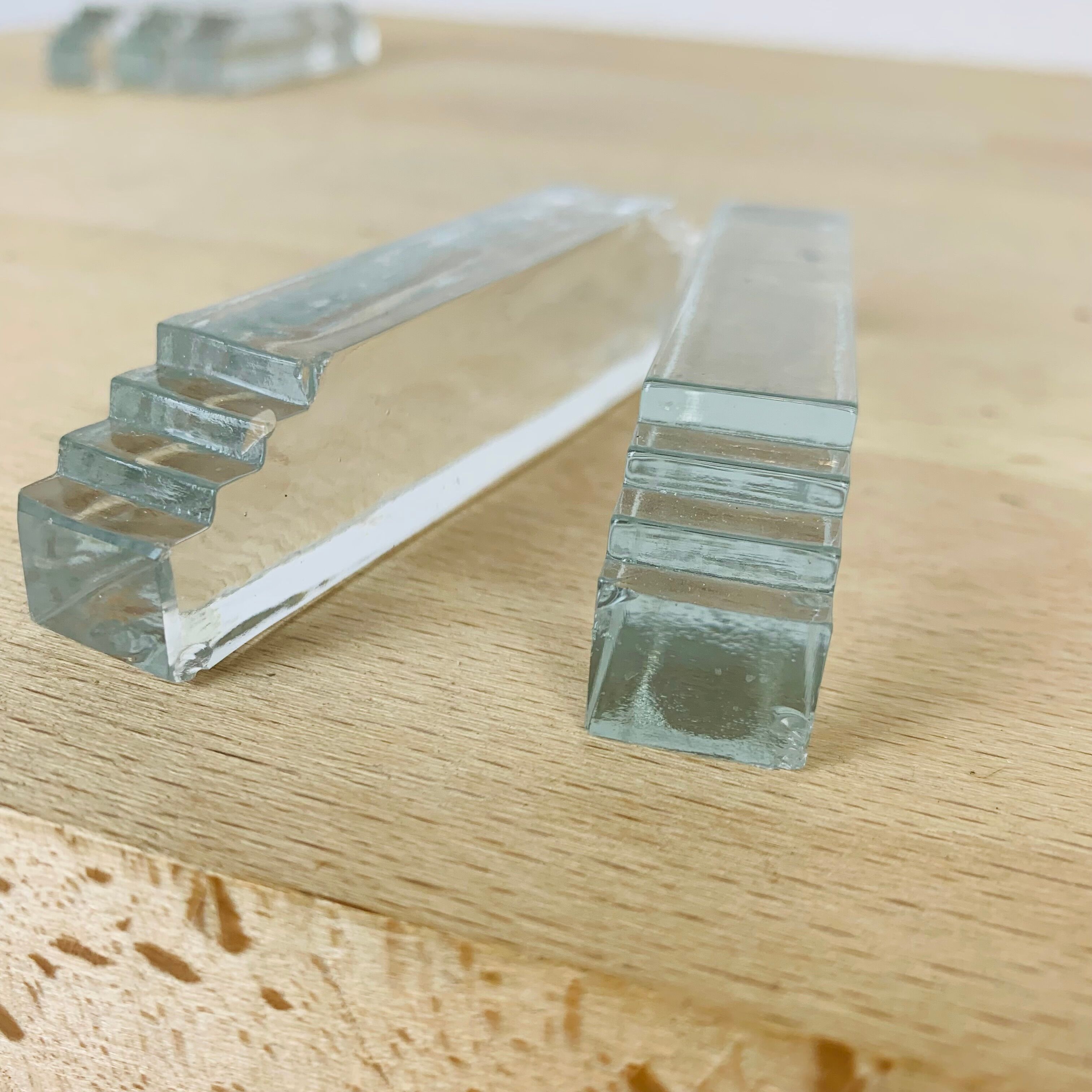 11 art deco glass knife holders and salt shaker