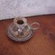 Mini silver metal candle holder