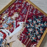 Lot 2 tableau point croix canva Dame à la licorne
