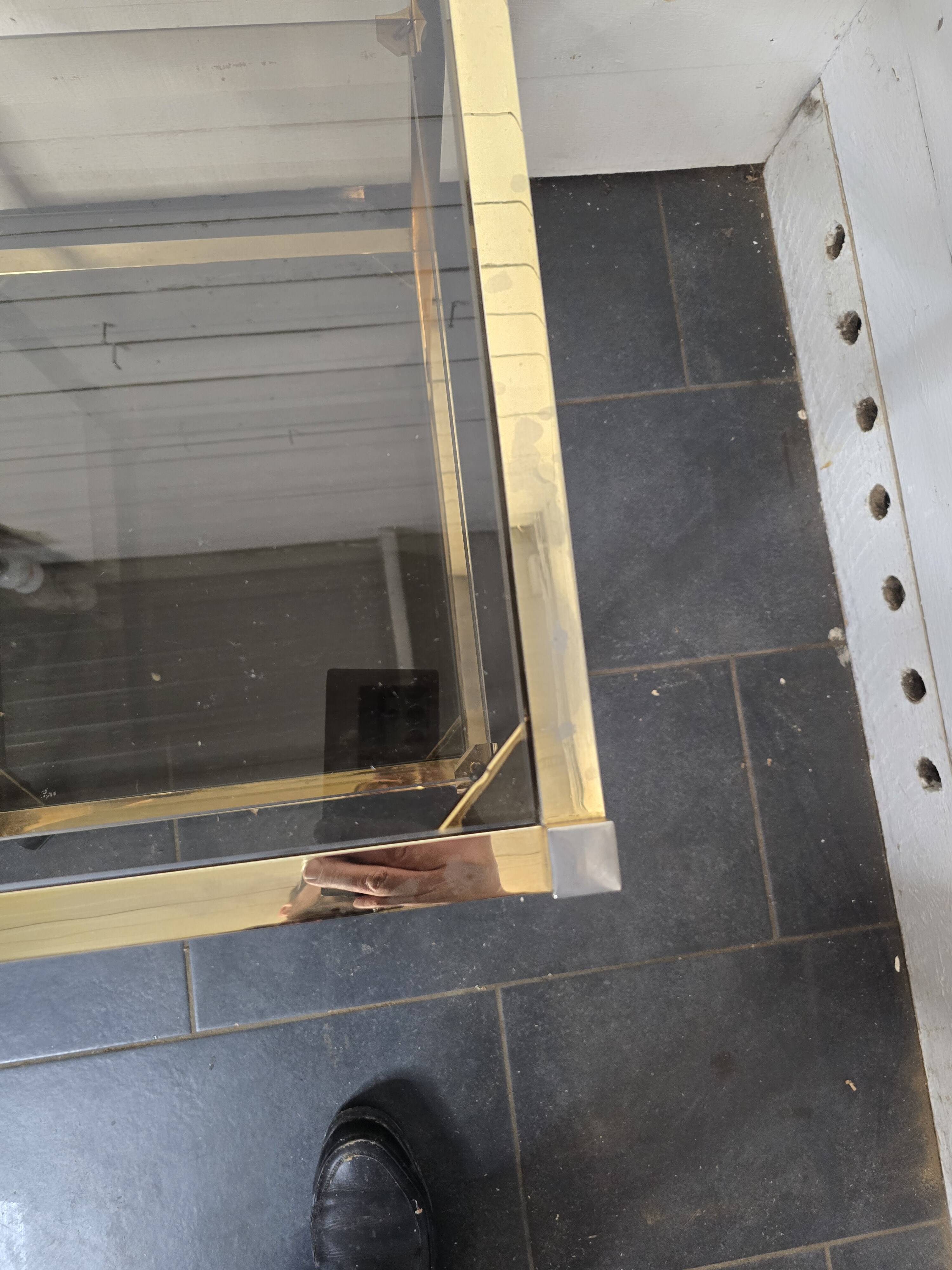 Brass and smoked glass side table from the 70s