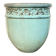 Old Flower Pot Ceramic Terracotta Glazed Varnished Blue Planter