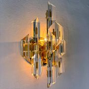 Oscar Torlasco for Stilkronen wall sconce, cut Murano glass, Italy, circa 1970s