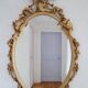 Console and mirror in baroque rococo style, vintage furniture.
