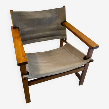 Mid-Century Safari Desgn Chair by Hyllinge Mbler, Denmark, 1970s