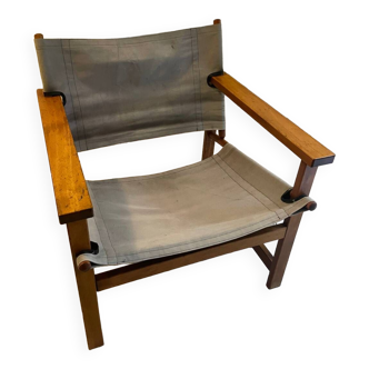 Mid-Century Safari Desgn Chair by Hyllinge Mbler, Denmark, 1970s