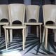 Set of 4 beige leather chairs from the 80s in Italy