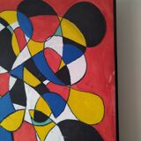 Peinture abstraite sur panneau de bois