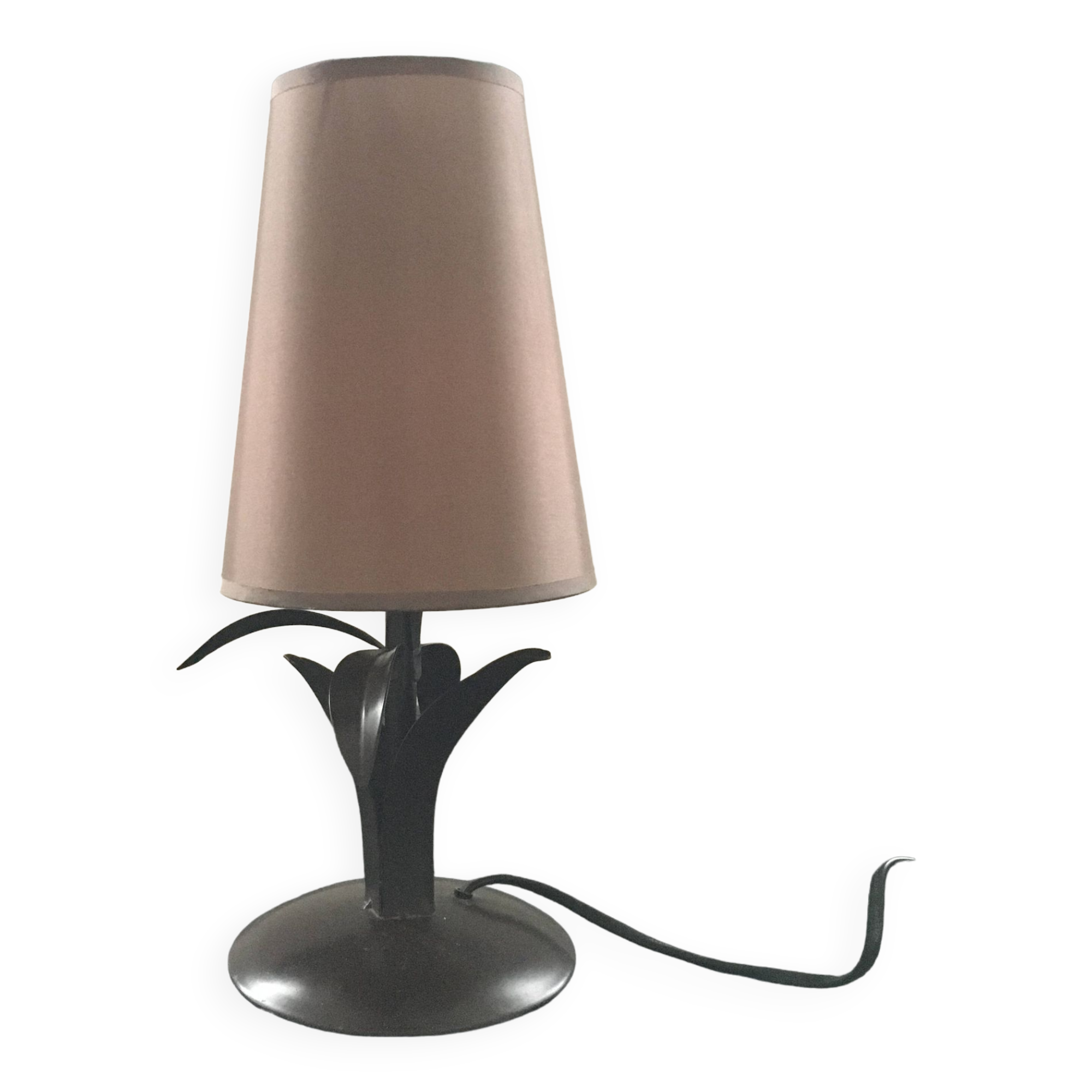 Palm tree lamp in metal and silk