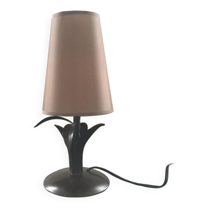 Lampe palmier métal - soie