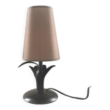 Metal and silk palm lamp