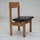 1970s, Danish design, set of 3 church chairs, leather, oak wood.