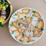 6 orange slip plates