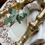 Pair of brass candle holders