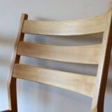 Pair of solid ash wide-seat dining chairs by Kurt Ostervig for KP Mobler, Denmark 1950s