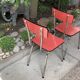 Red formica chairs
