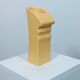 Three yellow vases in Memphis style by ASA Germany.