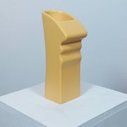 Three yellow vases in Memphis style by ASA Germany.