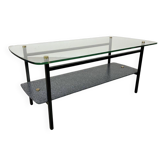 1950s coffee table in metal and glass