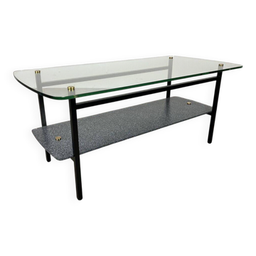 1950s coffee table in metal and glass