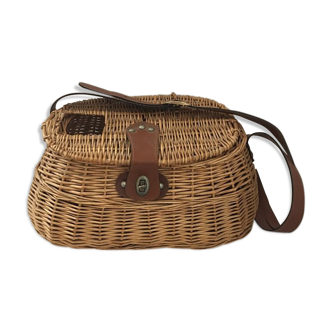 Panier en osier style ancien panier de peche