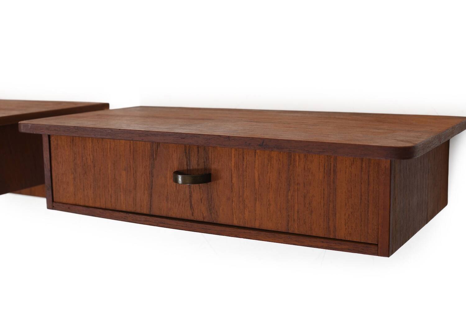 Pair of Wall Mounted Bedside Drawers in Teak