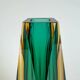 Faceted Sommerso vase from Murano in green