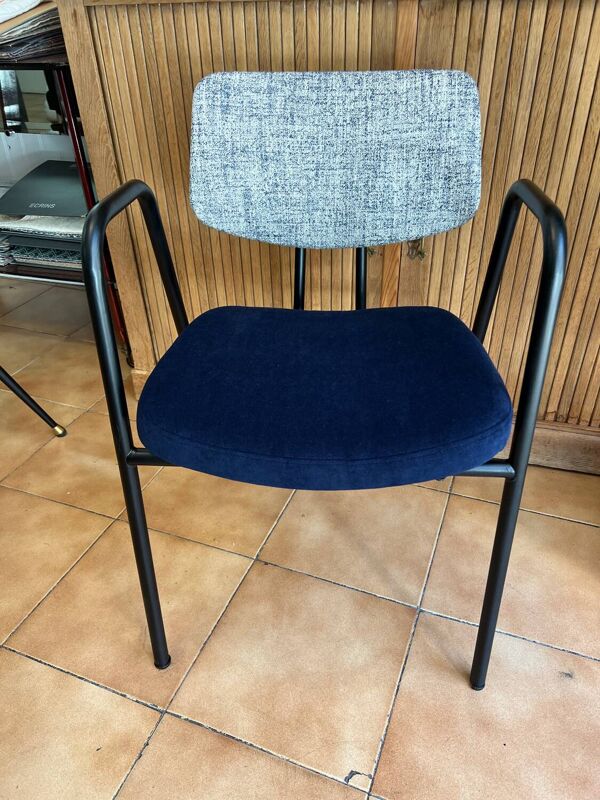 Fauteuil Stella en métal et tissu