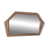 Art Deco hexagonal wooden mirror