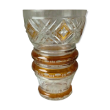 Bohemian crystal vase crystal size yellow color
